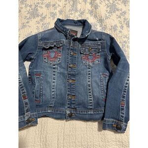 True Religion Manchester United kids Jean jacket Embroidered snap button 6